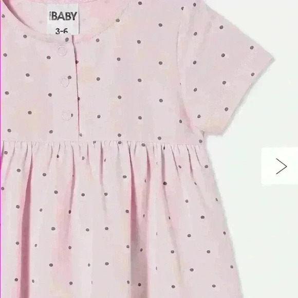 Cotton On Millie Sort Sleeve Dress Lavender 18/24 Months Polka Dot - Picture 3 of 7